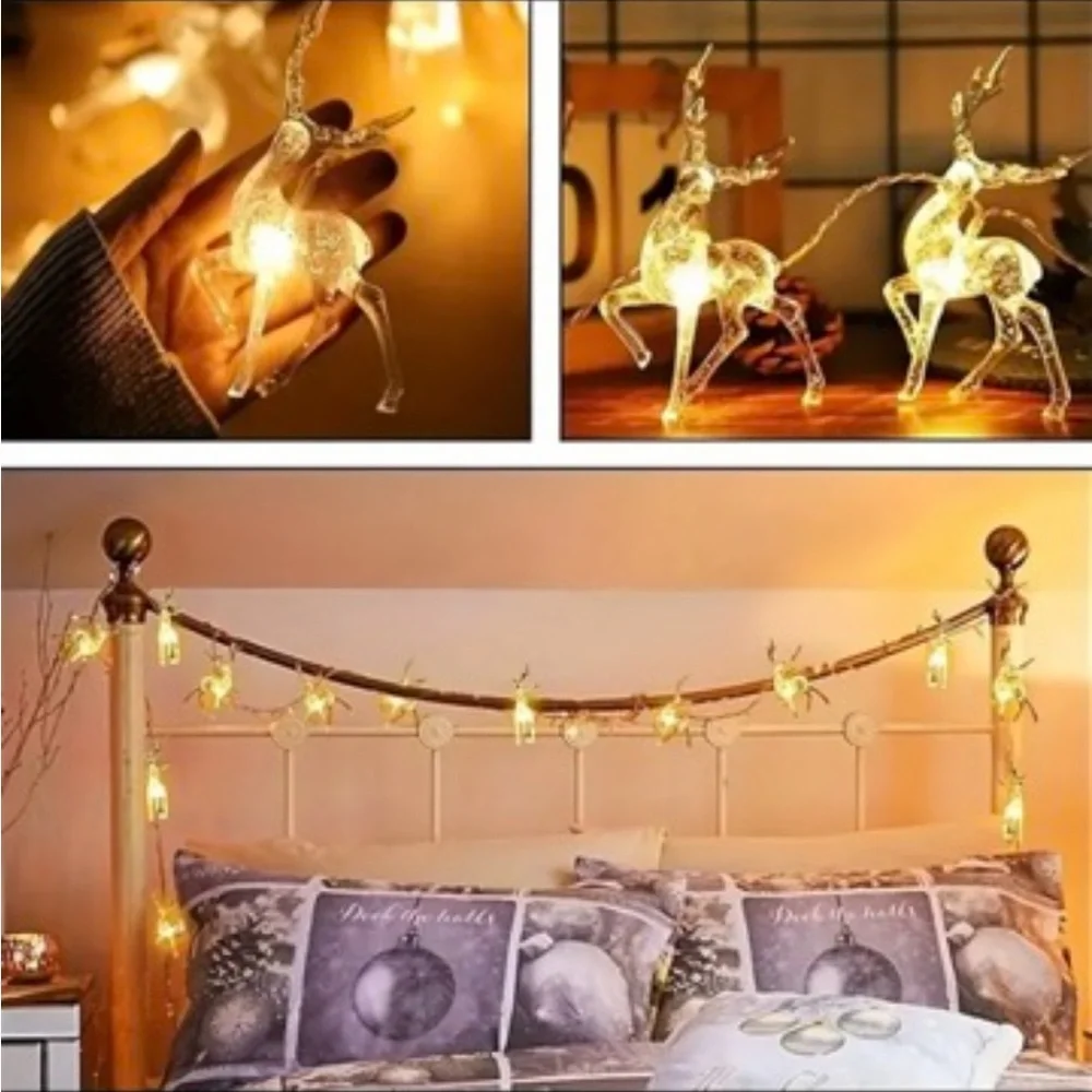 Christmas Strand Lights, Reindeer Christmas Lights, Reindeer Lights